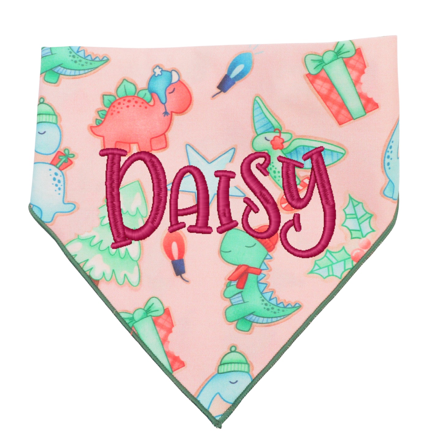 Scrunchie Bandanas Christmas Dinosaur Bandana by Life for Pawz – Handmade for pets