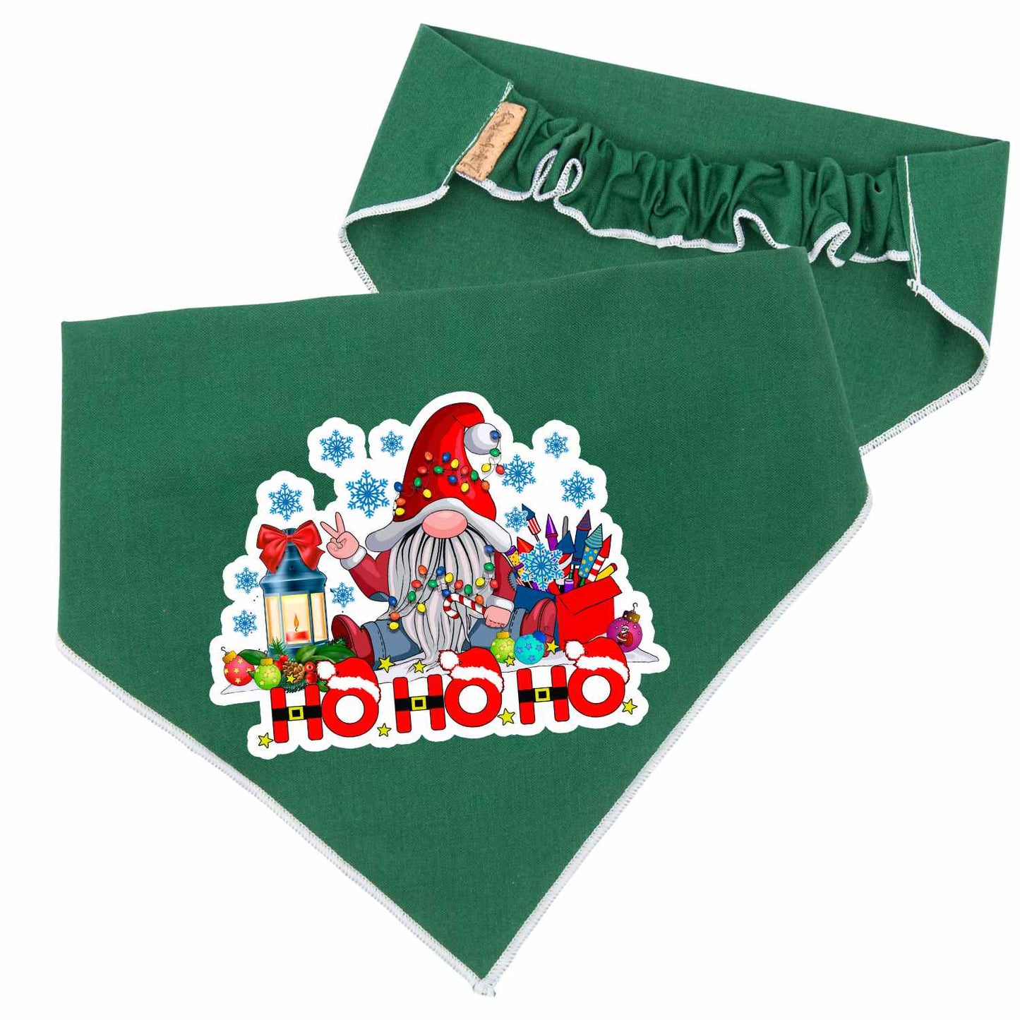 Scrunchie Bandanas Christmas Gnome HO HO HO Scrunchie Bandana by Life for Pawz – Handmade for pets