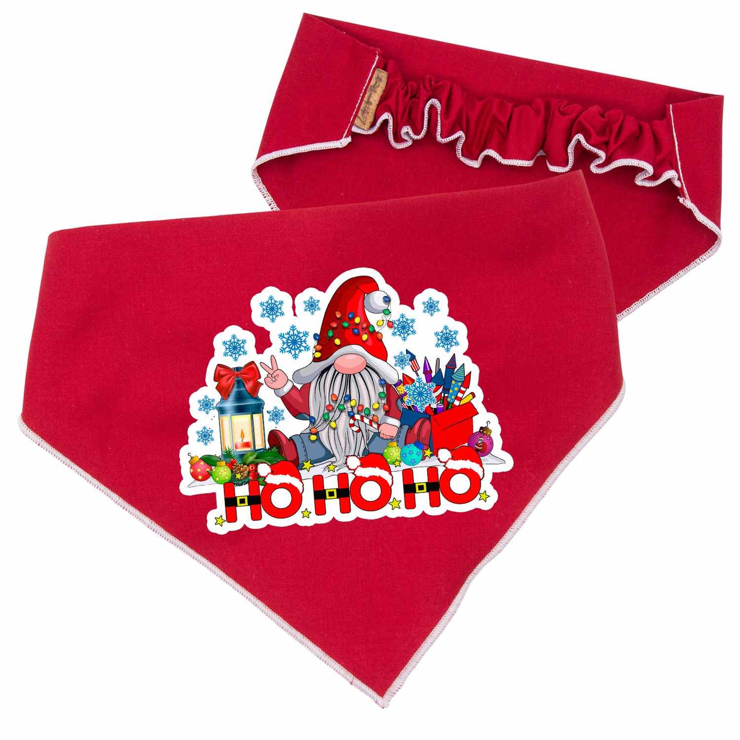 Scrunchie Bandanas Christmas Gnome HO HO HO Scrunchie Bandana by Life for Pawz – Handmade for pets