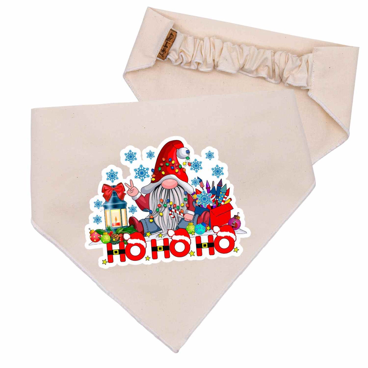 Scrunchie Bandanas Christmas Gnome HO HO HO Scrunchie Bandana by Life for Pawz – Handmade for pets