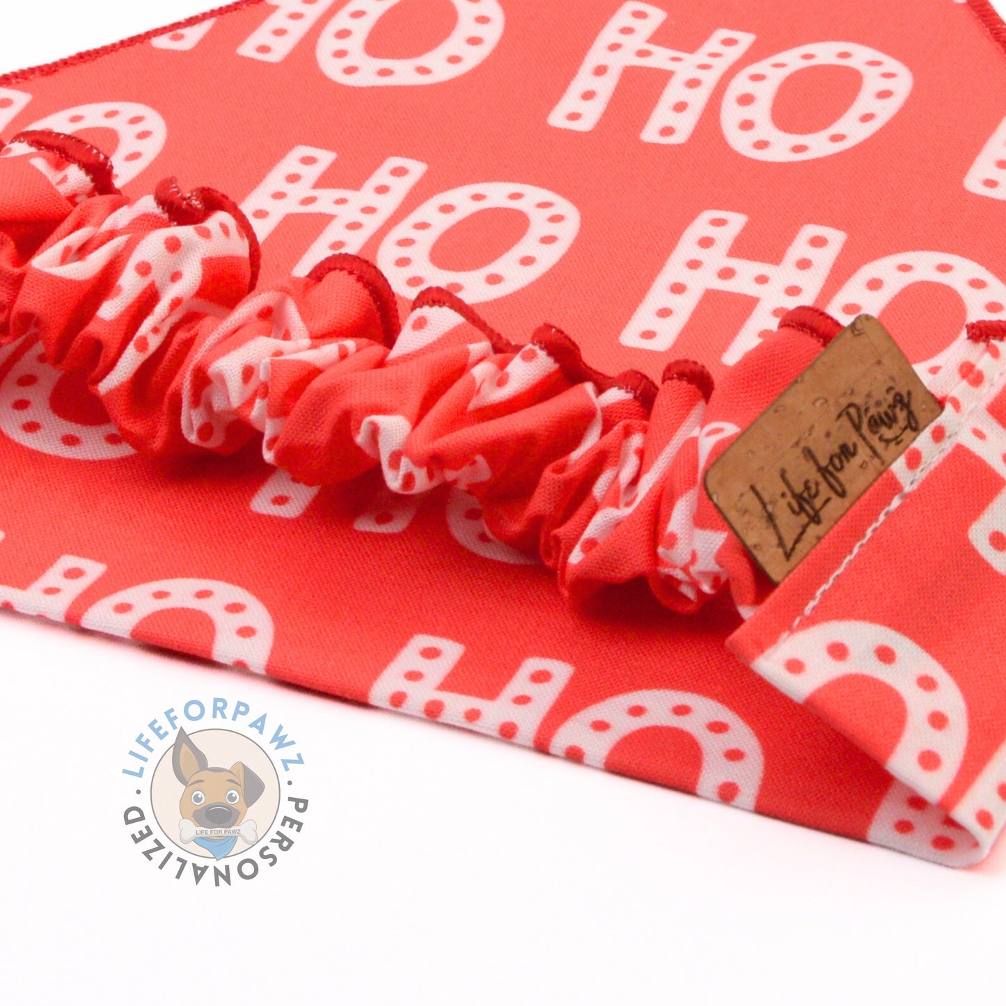 Scrunchie Bandanas Christmas Ho Ho Ho Scrunchie Bandana by Life for Pawz – Handmade for pets