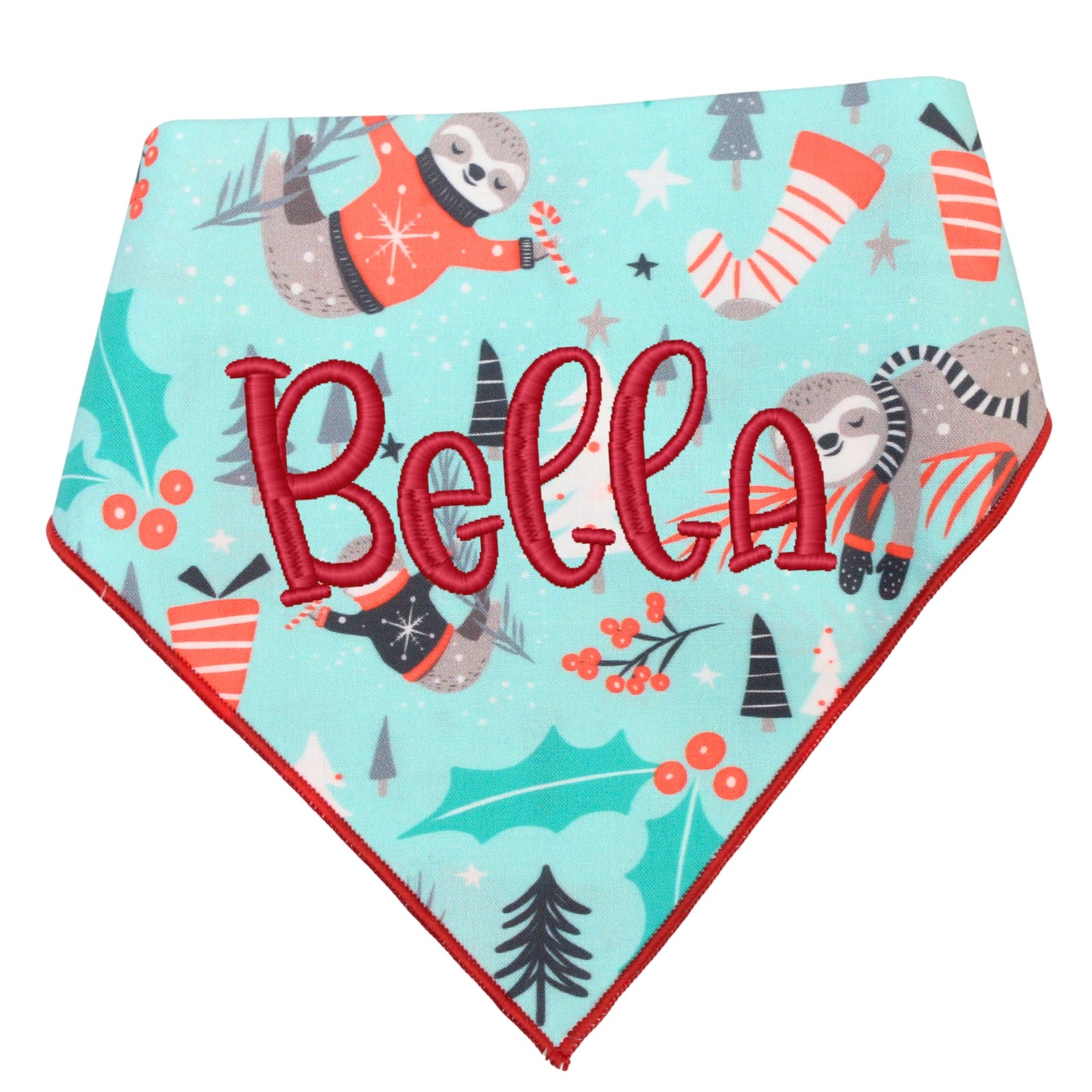 Scrunchie Bandanas Christmas Sloth Scrunchie Bandana by Life for Pawz – Handmade for pets
