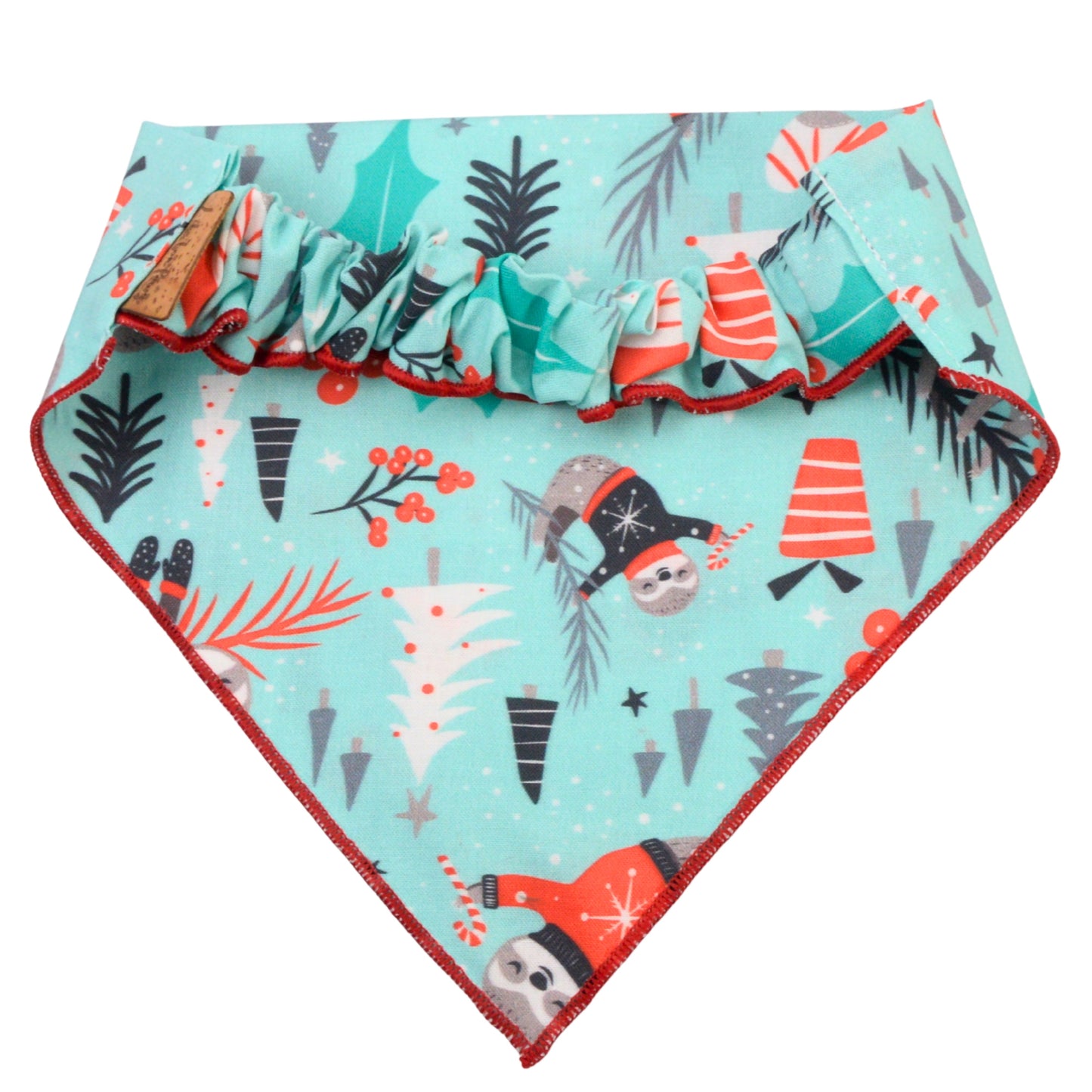 Scrunchie Bandanas Christmas Sloth Scrunchie Bandana by Life for Pawz – Handmade for pets