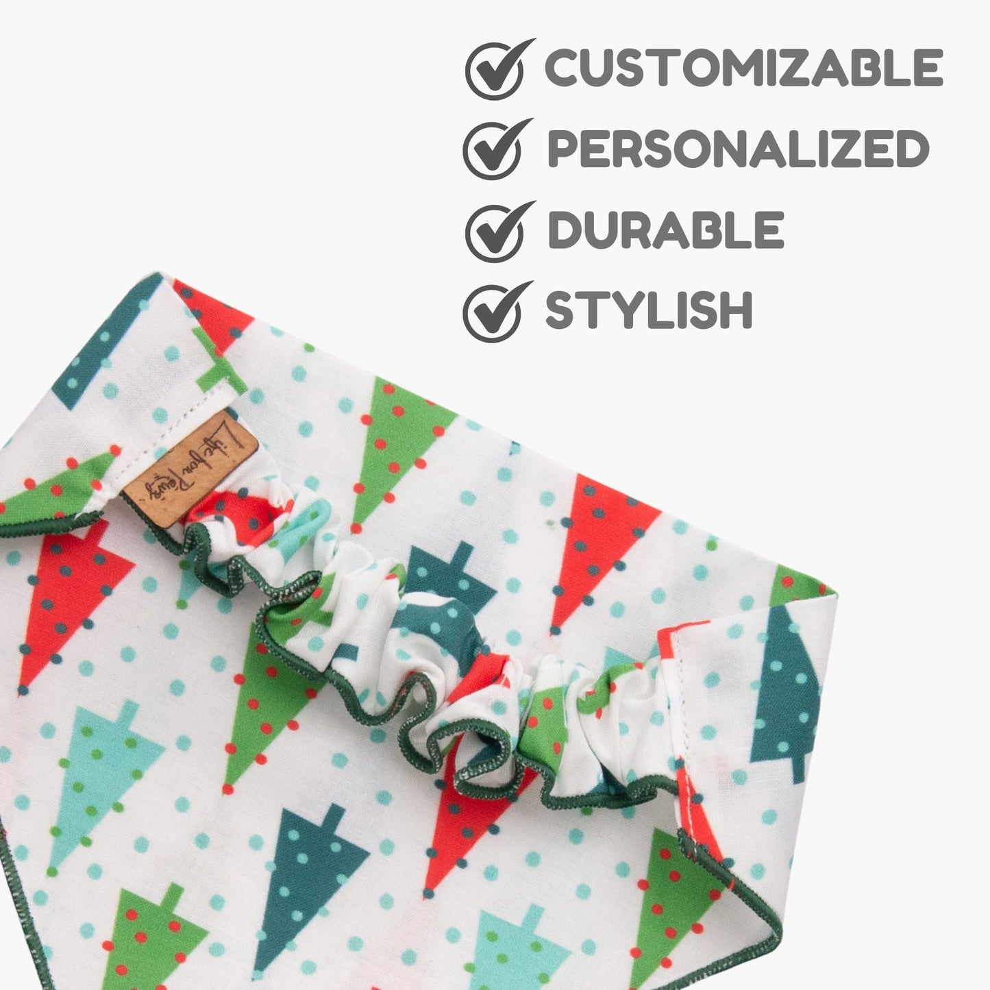 Scrunchie Bandanas Christmas Trees by Life for Pawz – Handmade for pets