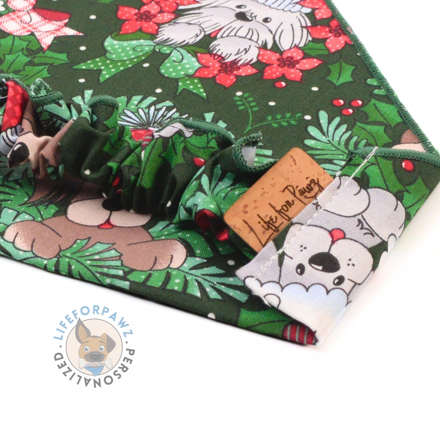 Scrunchie Bandanas Christmas Wreath Scrunchie Bandana by Life for Pawz – Handmade for pets
