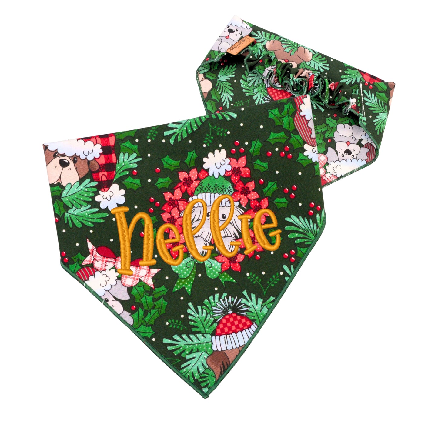 Scrunchie Bandanas Christmas Wreath Scrunchie Bandana by Life for Pawz – Handmade for pets