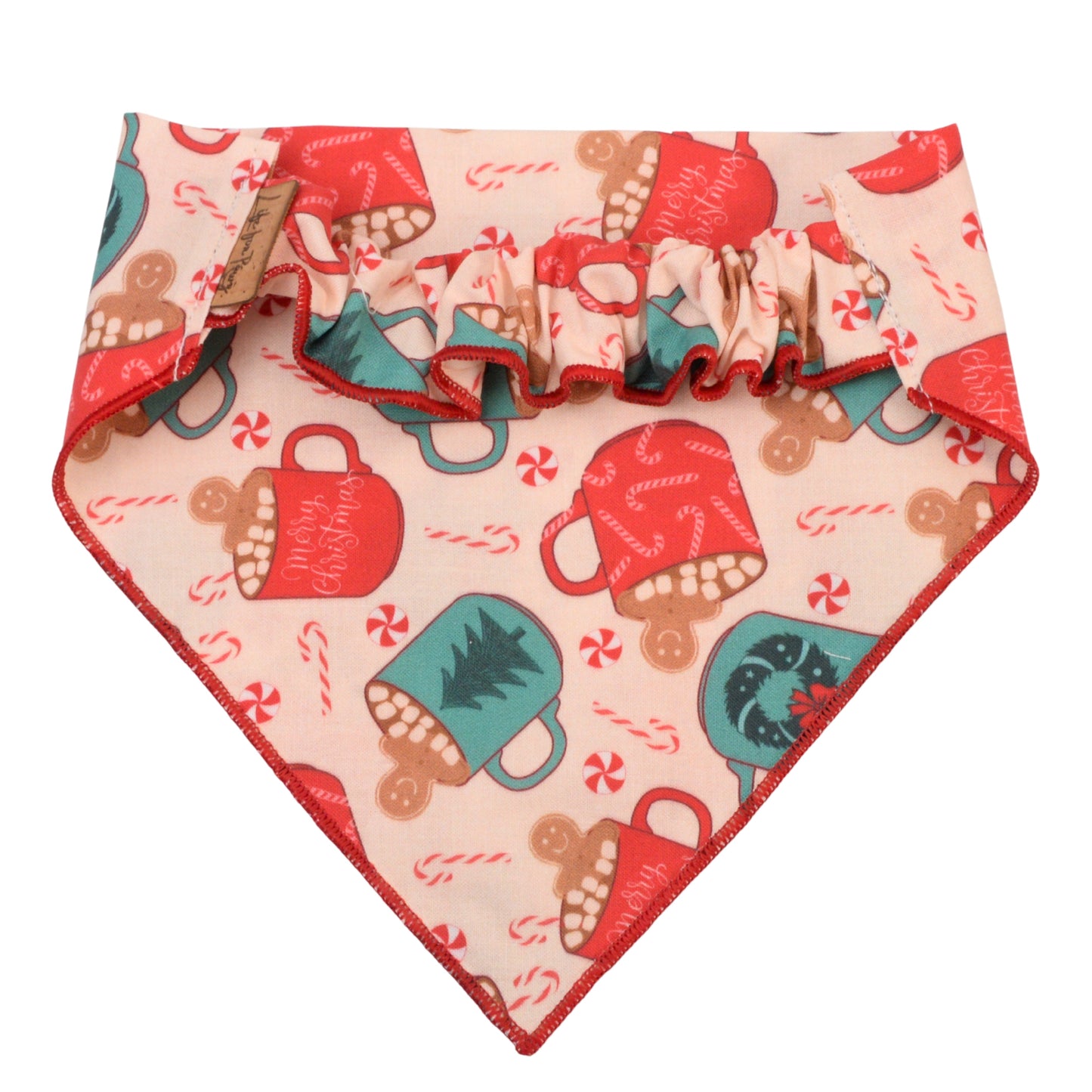 Scrunchie Bandanas Gingerbread Cocoa Scrunchie Bandana by Life for Pawz – Handmade for pets