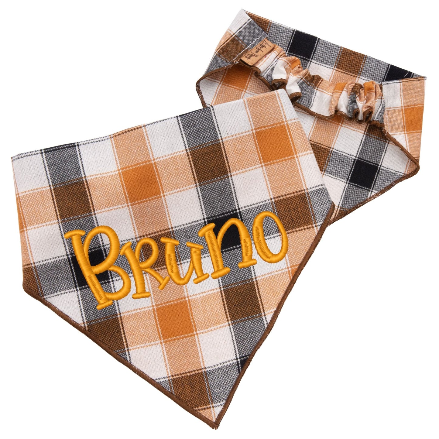 Scrunchie Bandanas Golden Plaid by Life for Pawz – Handmade for pets