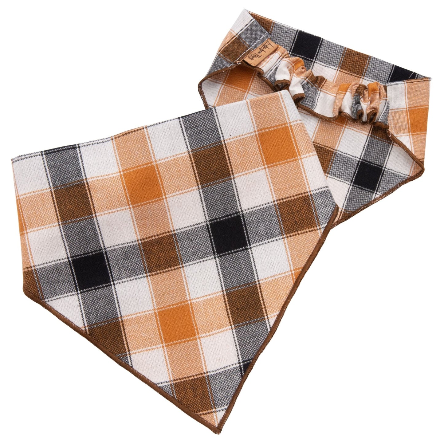 Scrunchie Bandanas Golden Plaid by Life for Pawz – Handmade for pets