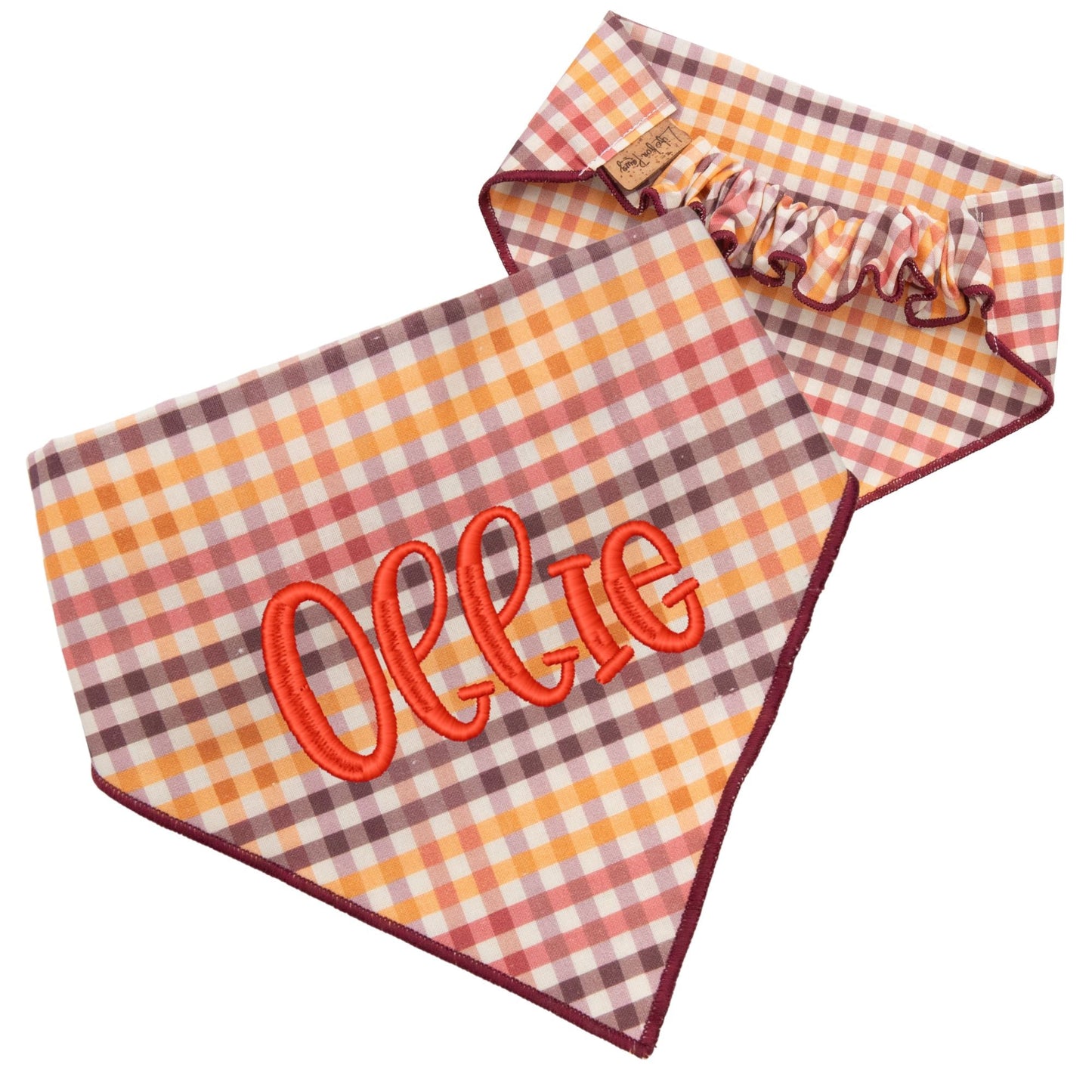 Scrunchie Bandanas Harvest Plaid by Life for Pawz – Handmade for pets