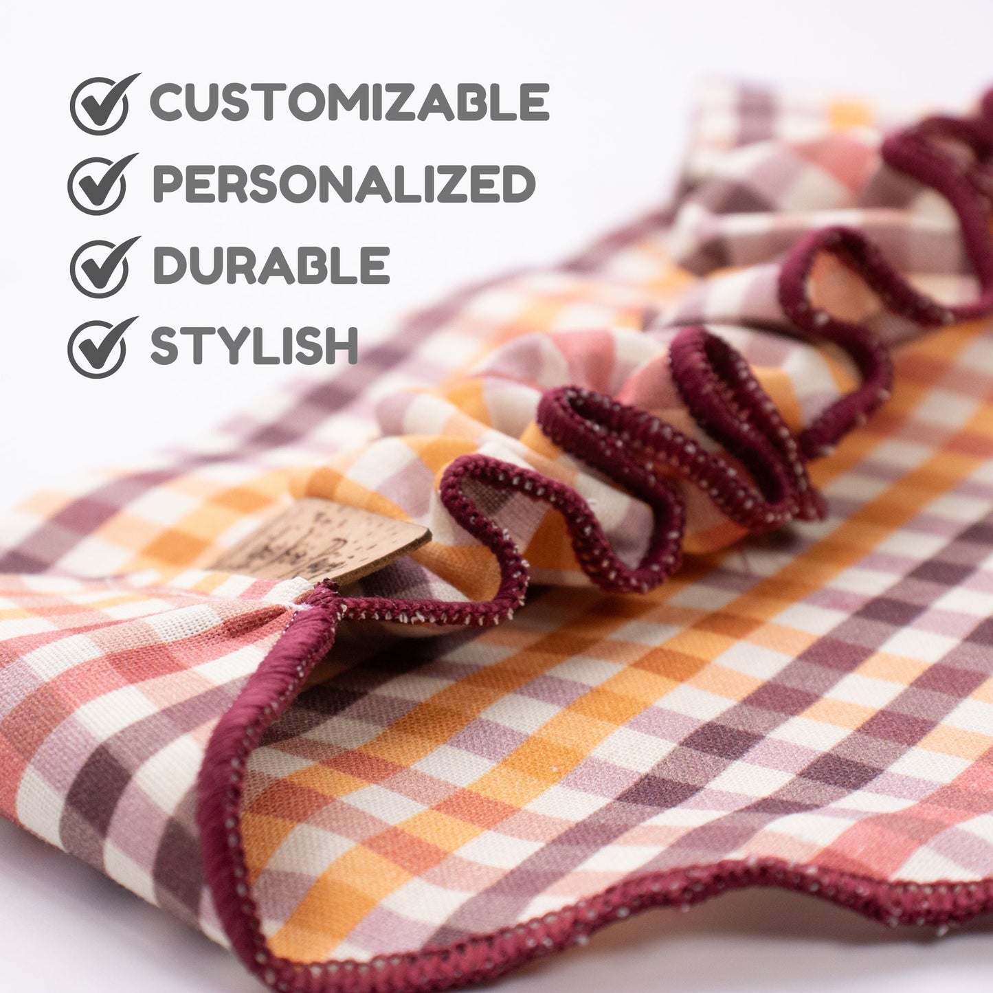 Scrunchie Bandanas Harvest Plaid by Life for Pawz – Handmade for pets