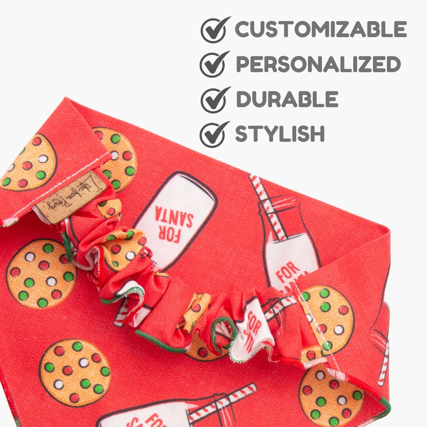Scrunchie Bandanas Milk & Cookies by Life for Pawz – Handmade for pets