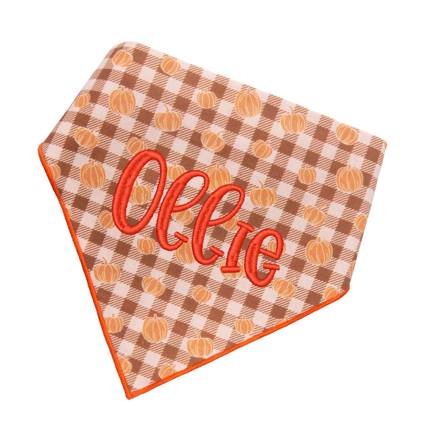 Scrunchie Bandanas Pumpkin Gingham by Life for Pawz – Handmade for pets