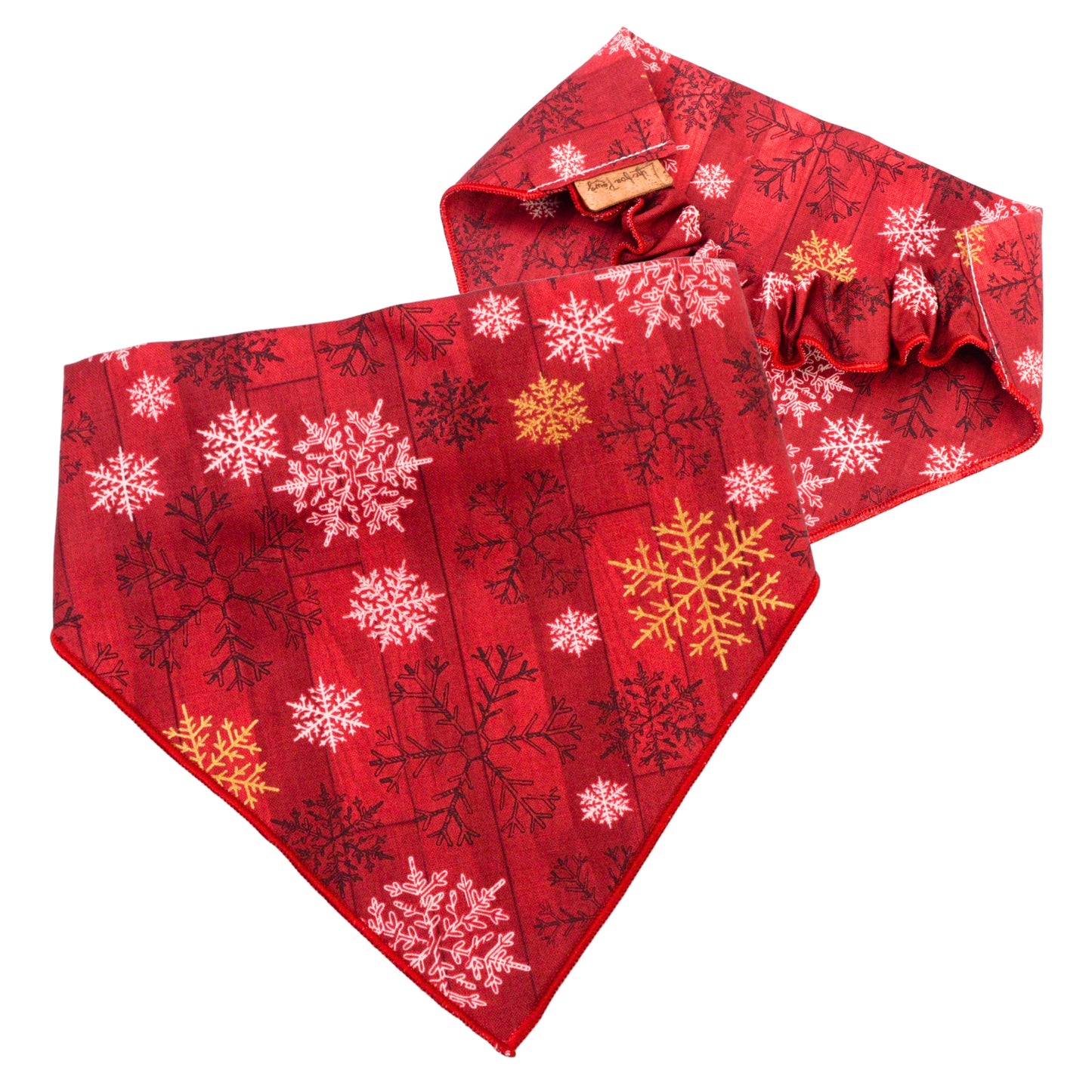 Scrunchie Bandanas Red Snowflake Scrunchie Bandana by Life for Pawz – Handmade for pets