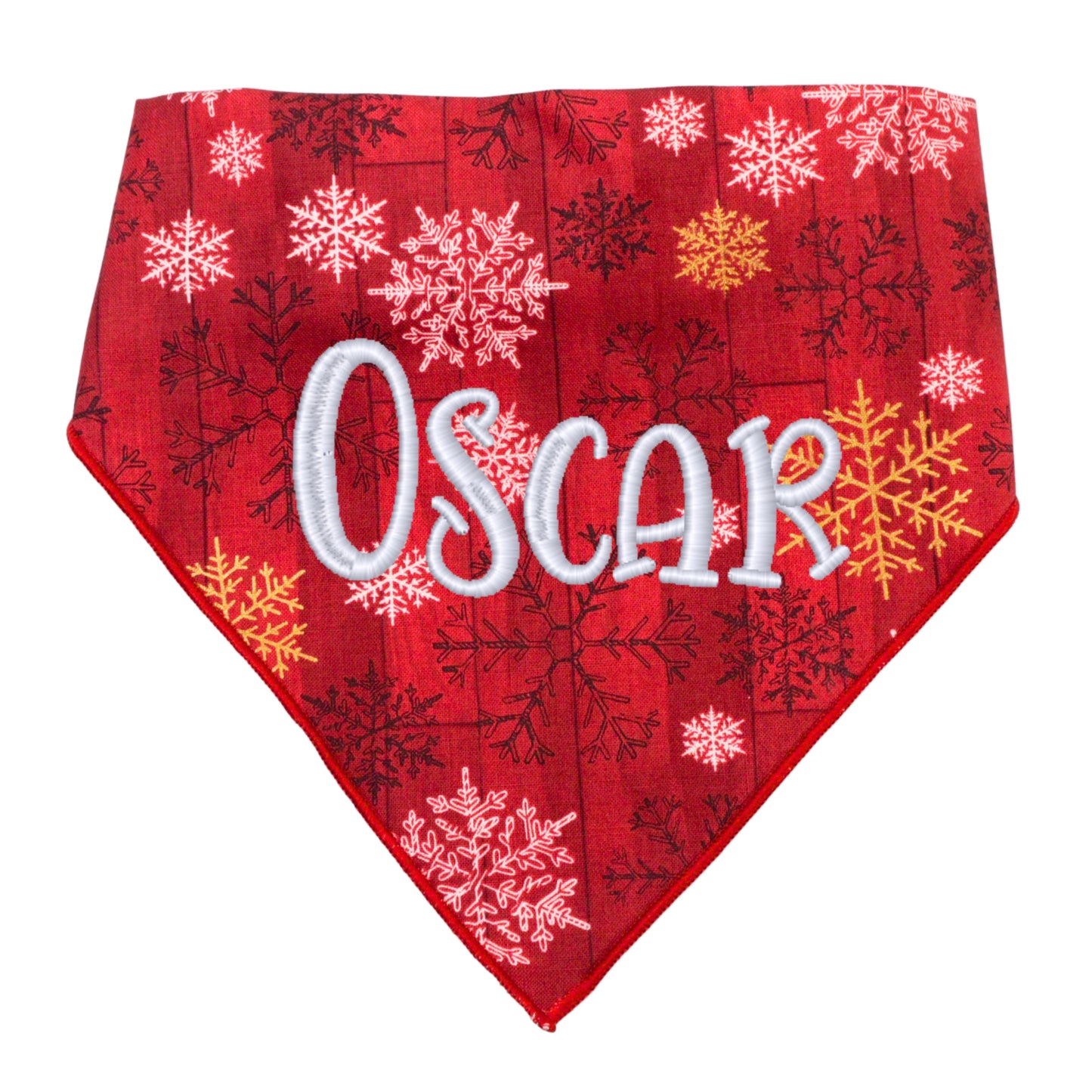 Scrunchie Bandanas Red Snowflake Scrunchie Bandana by Life for Pawz – Handmade for pets