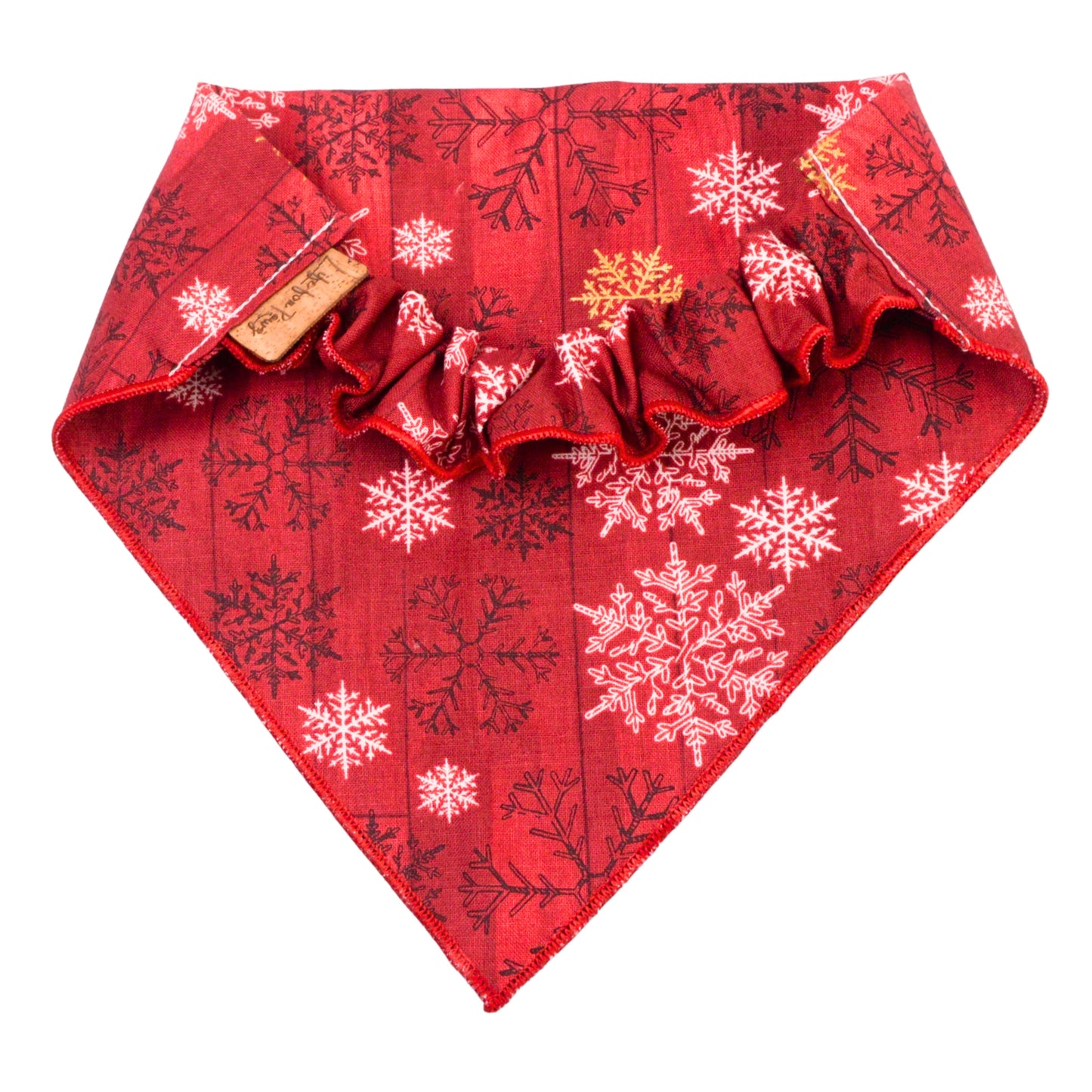 Scrunchie Bandanas Red Snowflake Scrunchie Bandana by Life for Pawz – Handmade for pets