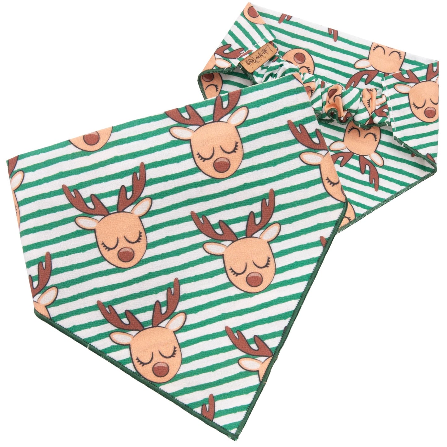 Scrunchie Bandanas Reindeer Stripes by Life for Pawz – Handmade for pets