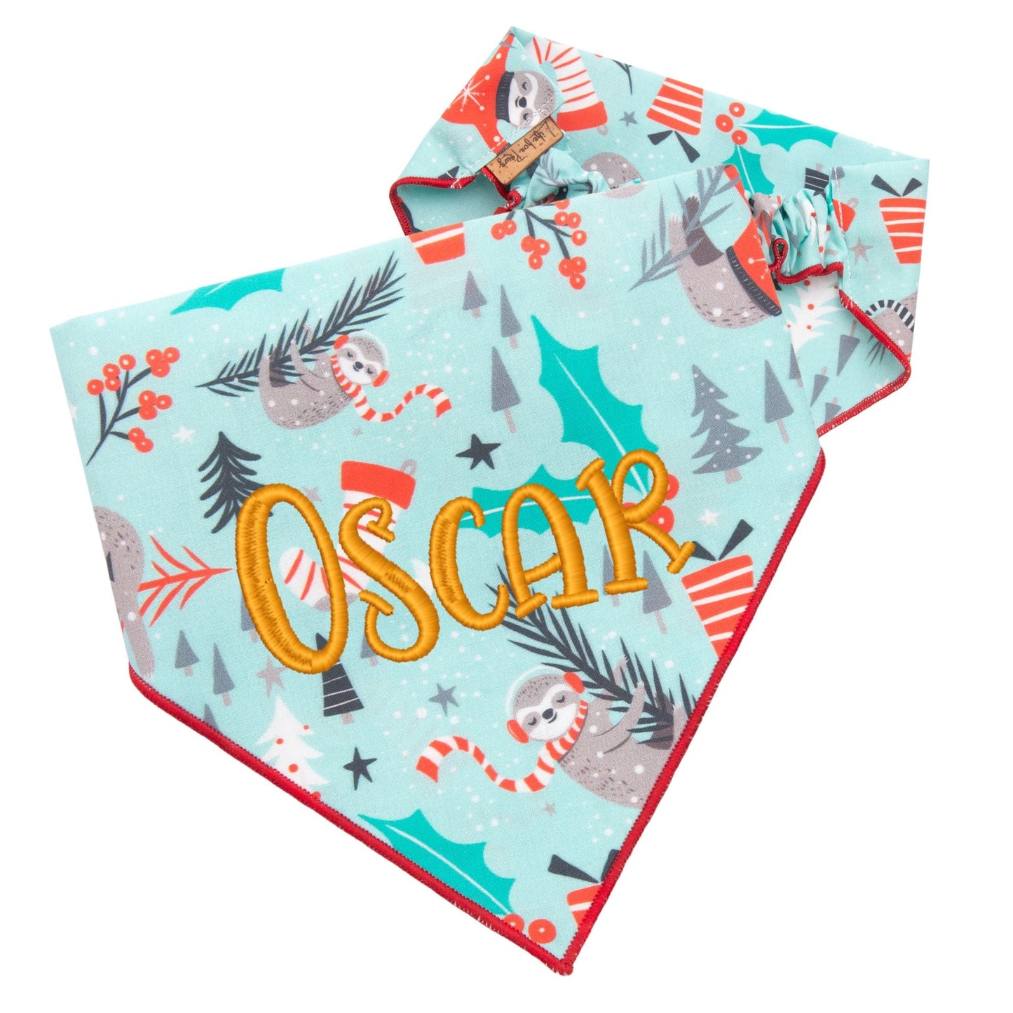 Scrunchie Bandanas Sloth Christmas by Life for Pawz – Handmade for pets