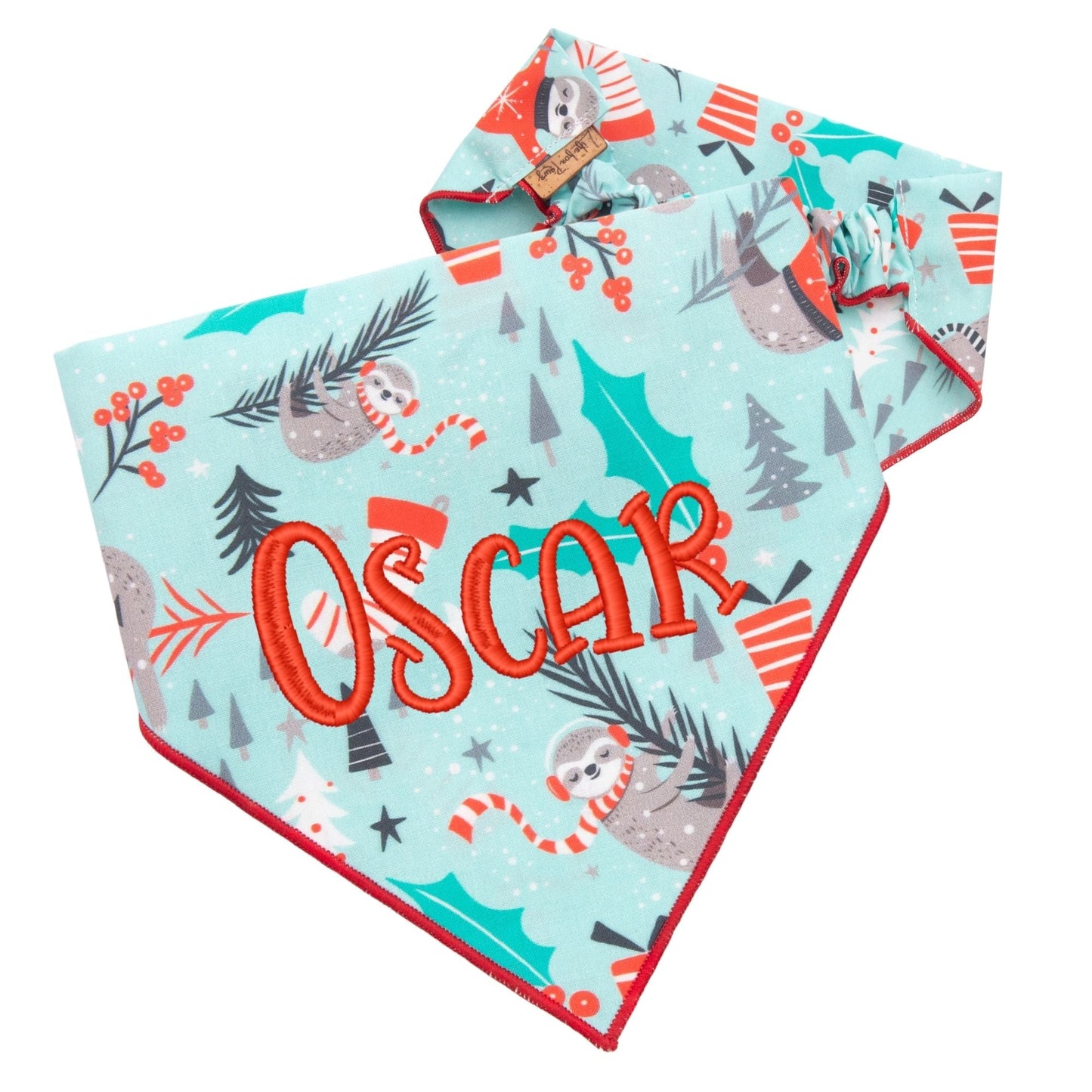 Scrunchie Bandanas Sloth Christmas by Life for Pawz – Handmade for pets