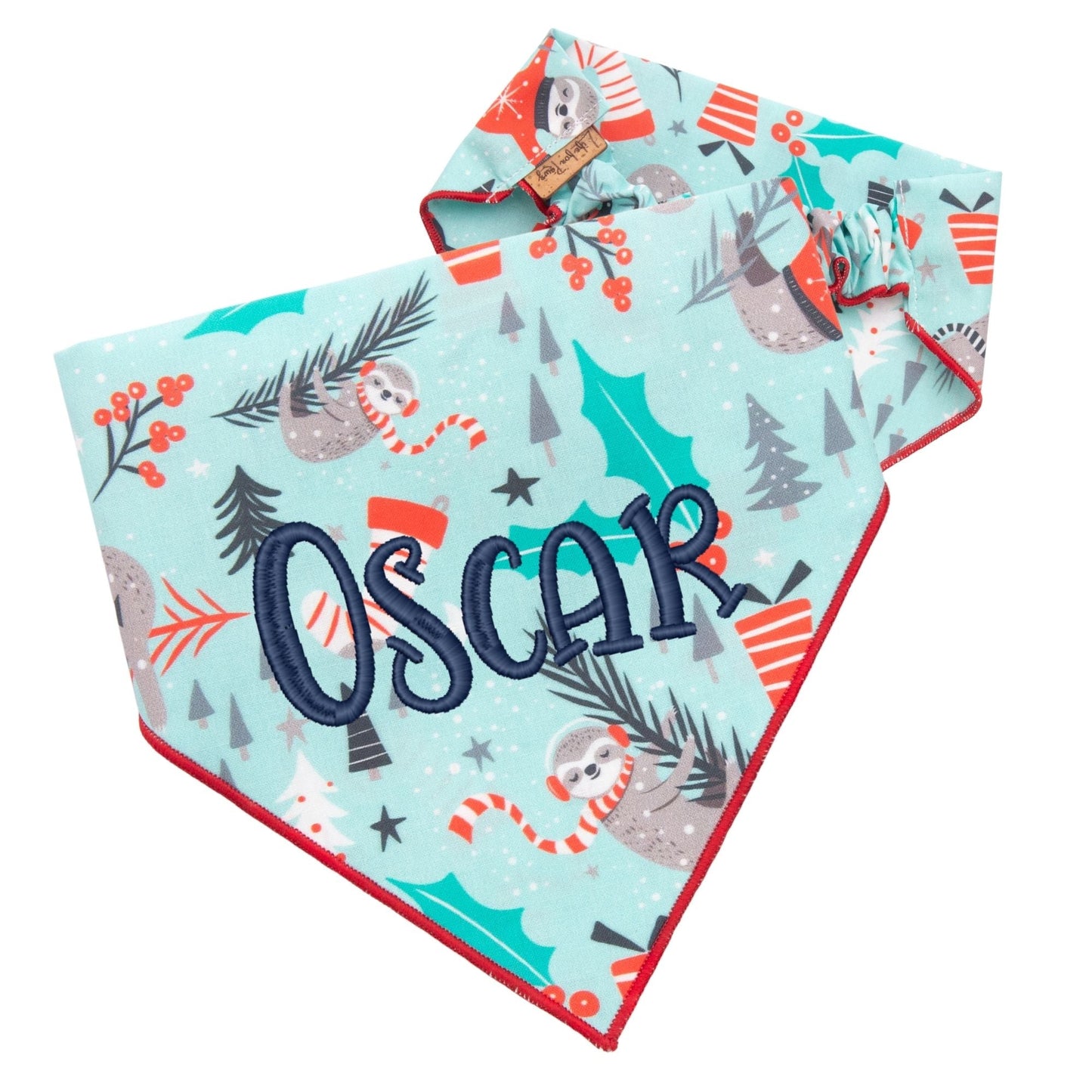 Scrunchie Bandanas Sloth Christmas by Life for Pawz – Handmade for pets