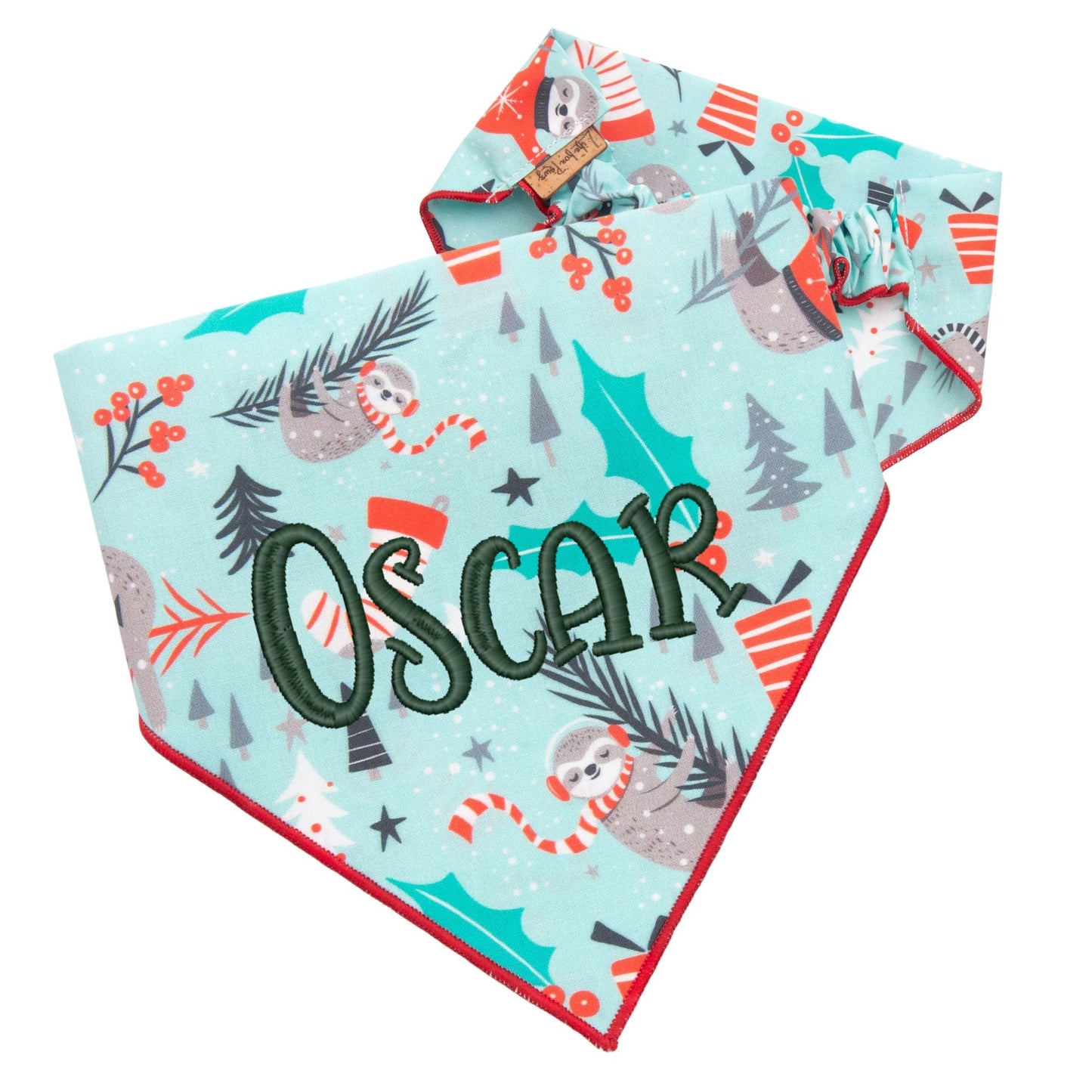 Scrunchie Bandanas Sloth Christmas by Life for Pawz – Handmade for pets