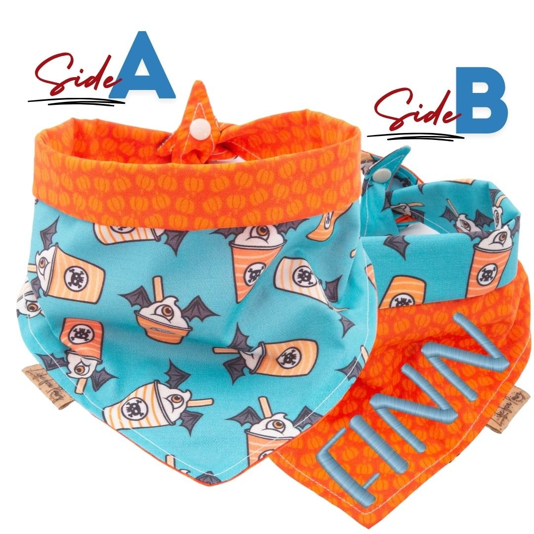 Tie and Snap Bats and Pumpkin by Life for Pawz – Handmade for pets