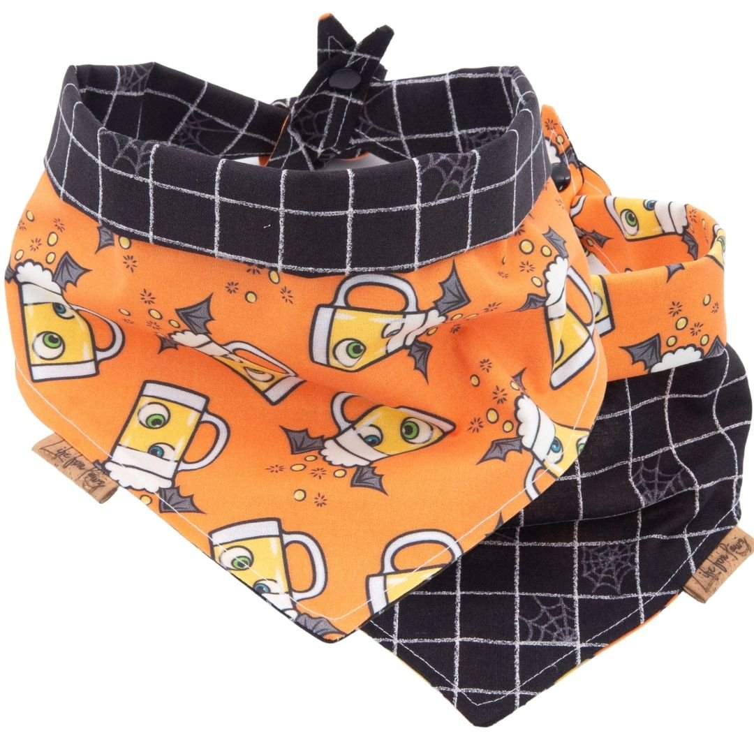 Tie and Snap Beer Mug Bats Spiderweb by Life for Pawz – Handmade for pets