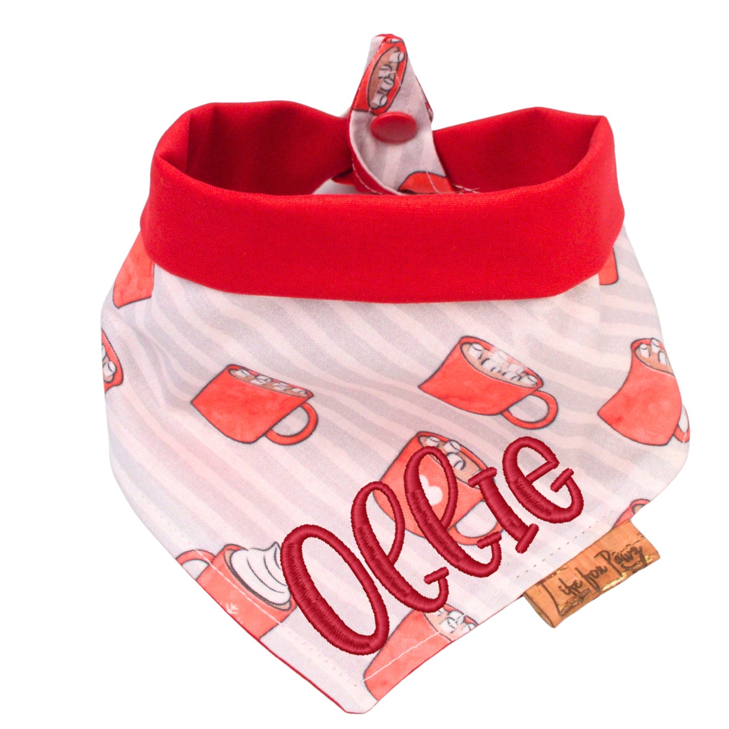Tie and Snap Christmas Cocoa Tie & Snap Bandana by Life for Pawz – Handmade for pets