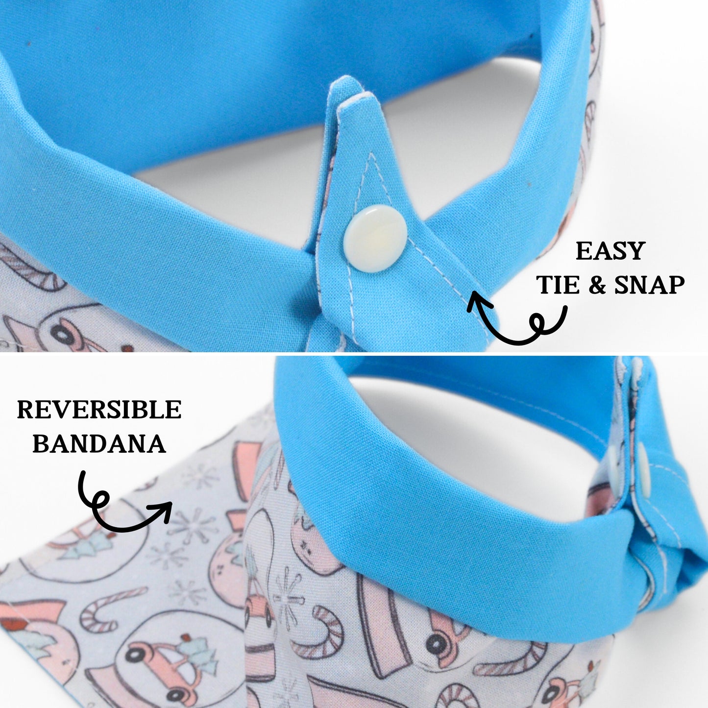 Tie and Snap Christmas Snow Globe Tie & Snap Bandana by Life for Pawz – Handmade for pets