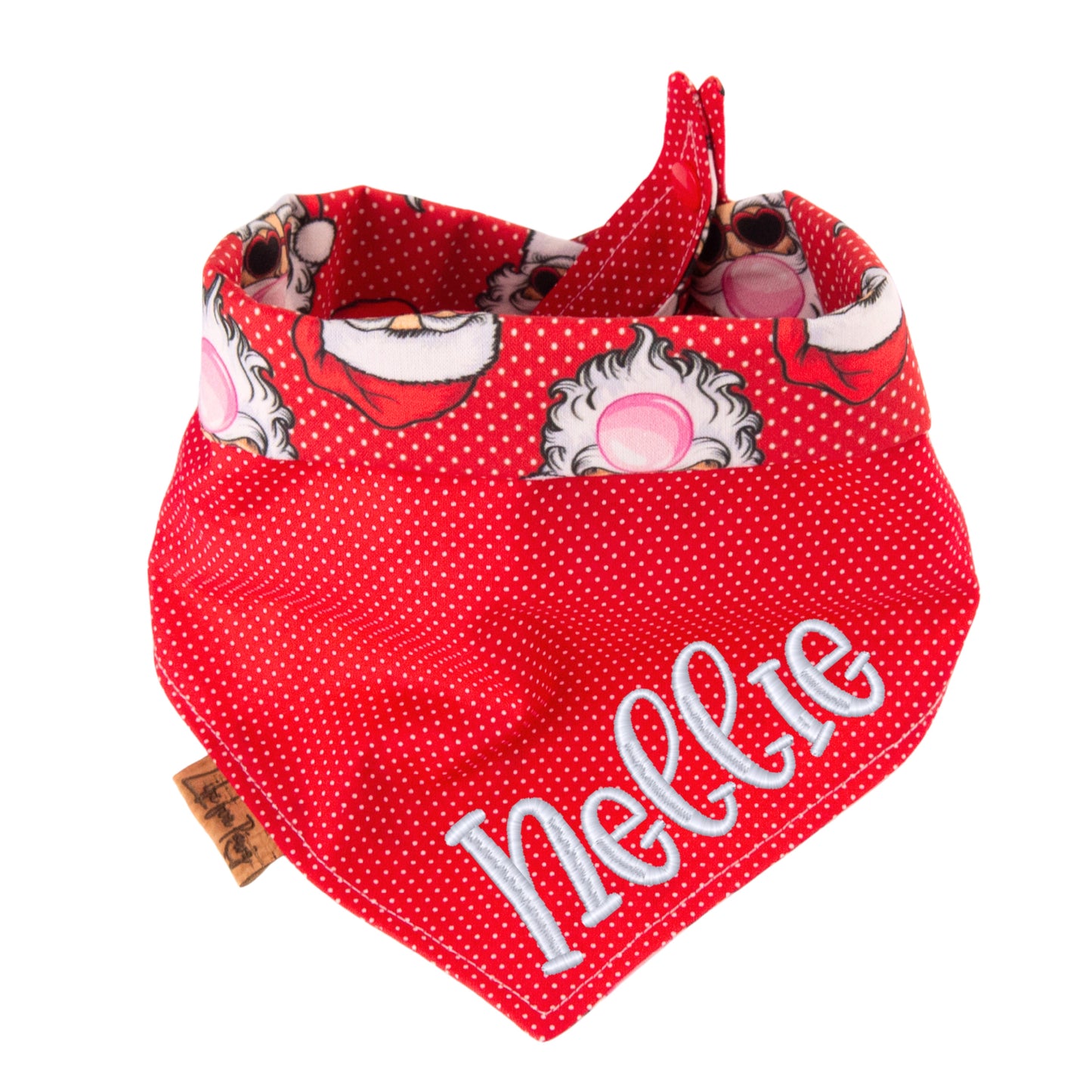 Tie and Snap Cool Santa Bandana by Life for Pawz – Handmade for pets