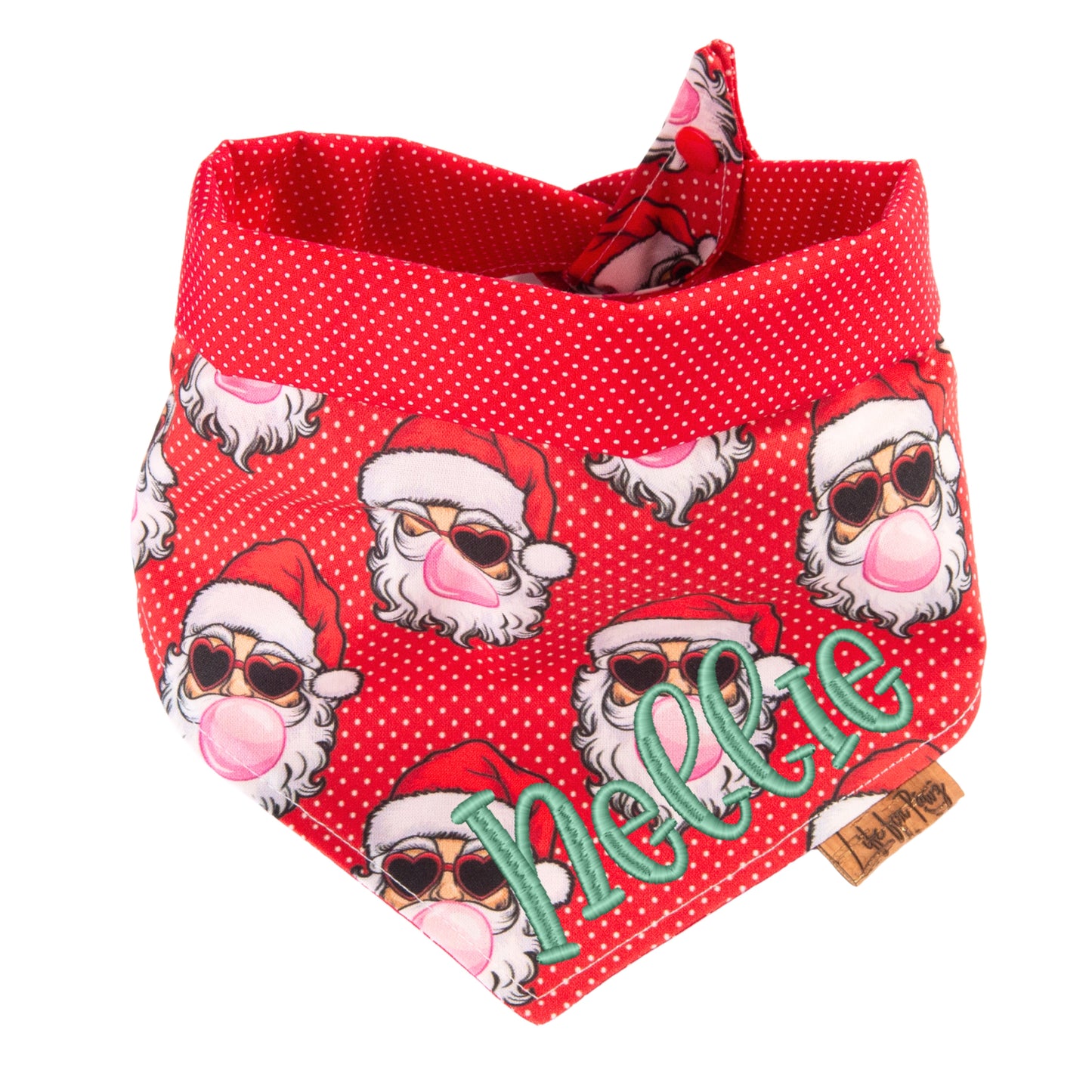 Tie and Snap Cool Santa Bandana by Life for Pawz – Handmade for pets