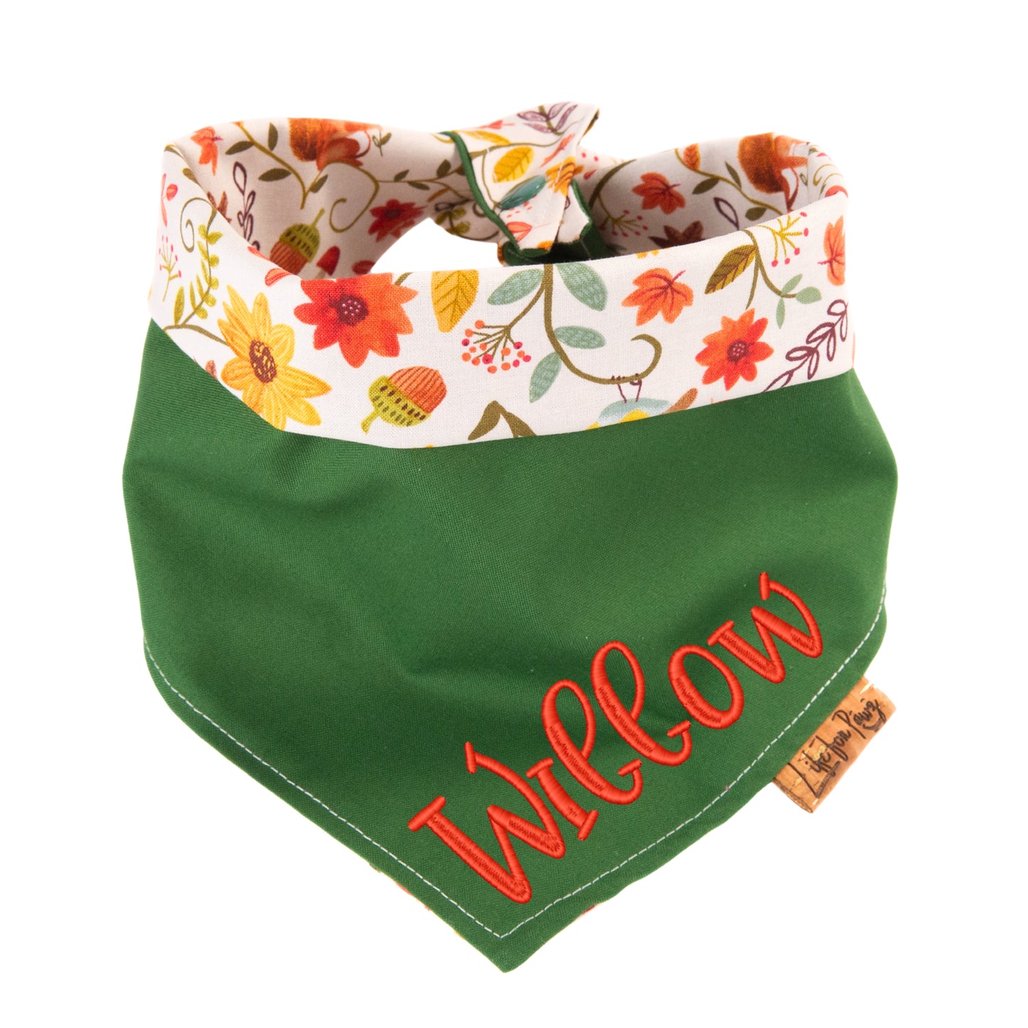Tie and Snap Fall Floral Bandana by Life for Pawz – Handmade for pets