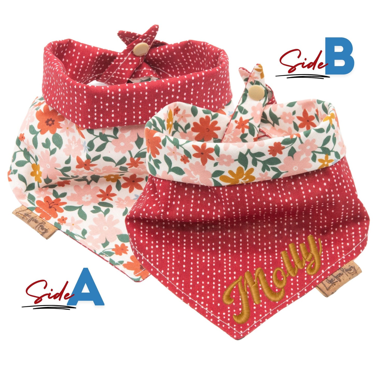 Tie and Snap Fall Flowers by Life for Pawz – Handmade for pets