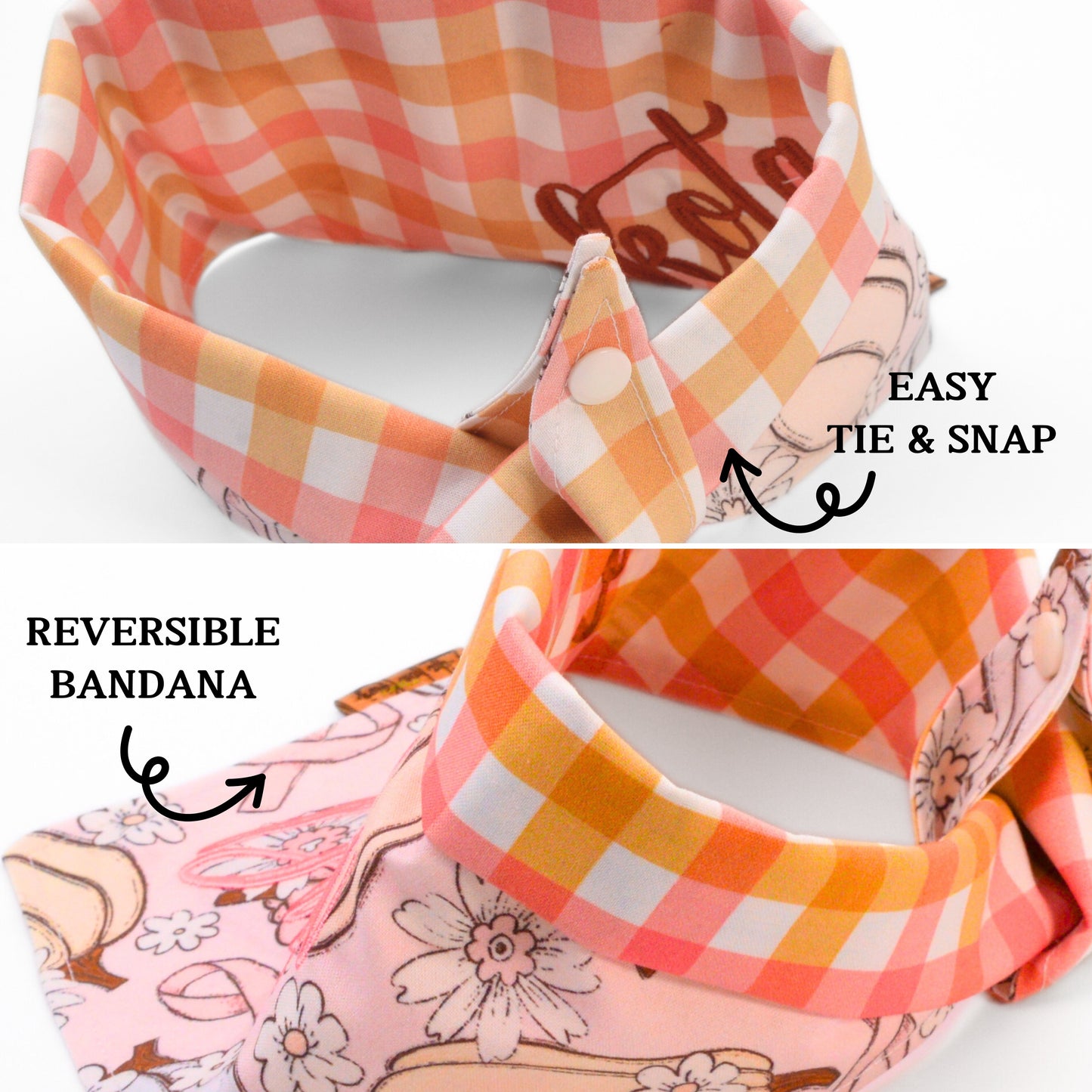 Tie and Snap Fall Pumpkin Dog Bandana by Life for Pawz – Handmade for pets