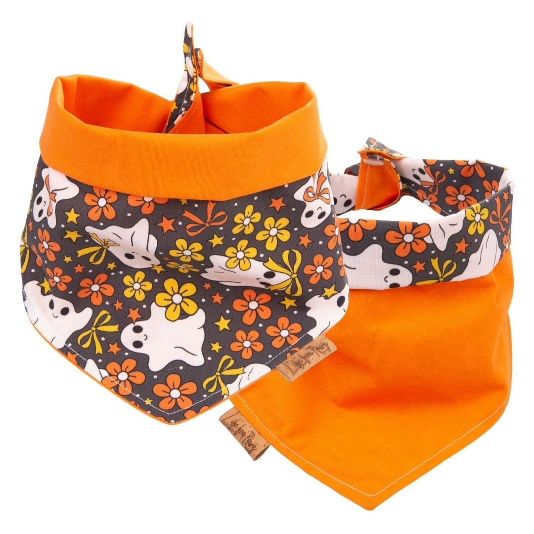 Tie and Snap Floral Ghosts by Life for Pawz – Handmade for pets