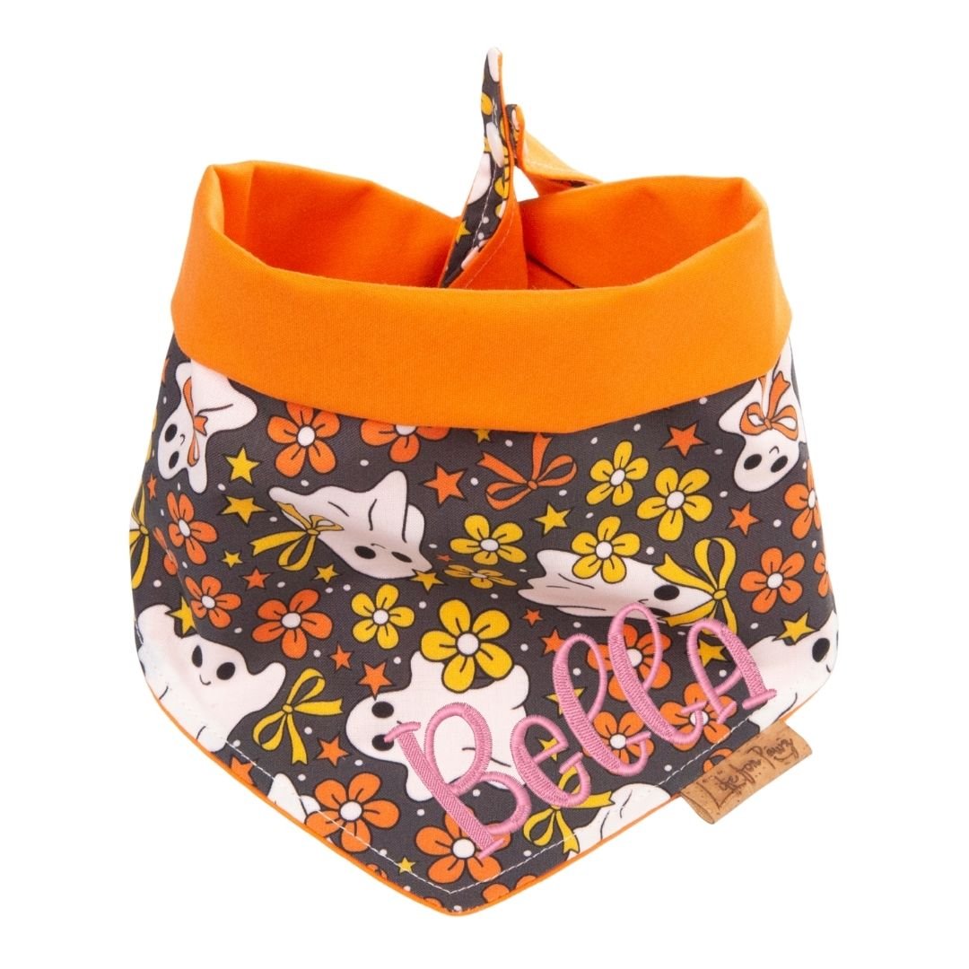 Tie and Snap Floral Ghosts by Life for Pawz – Handmade for pets