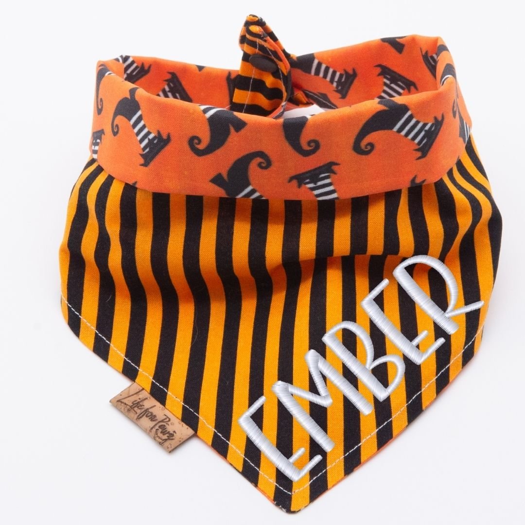 Tie and Snap Halloween Spooky Fun by Life for Pawz – Handmade for pets