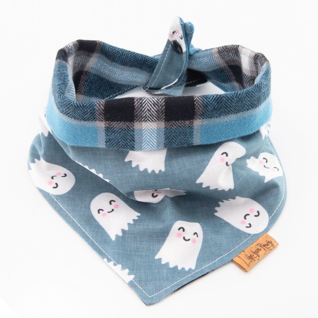 Tie and Snap Halloween Spooky Ghost by Life for Pawz – Handmade for pets