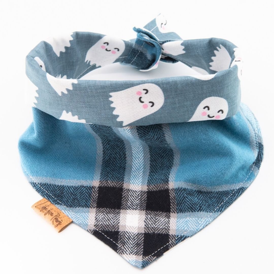 Tie and Snap Halloween Spooky Ghost by Life for Pawz – Handmade for pets