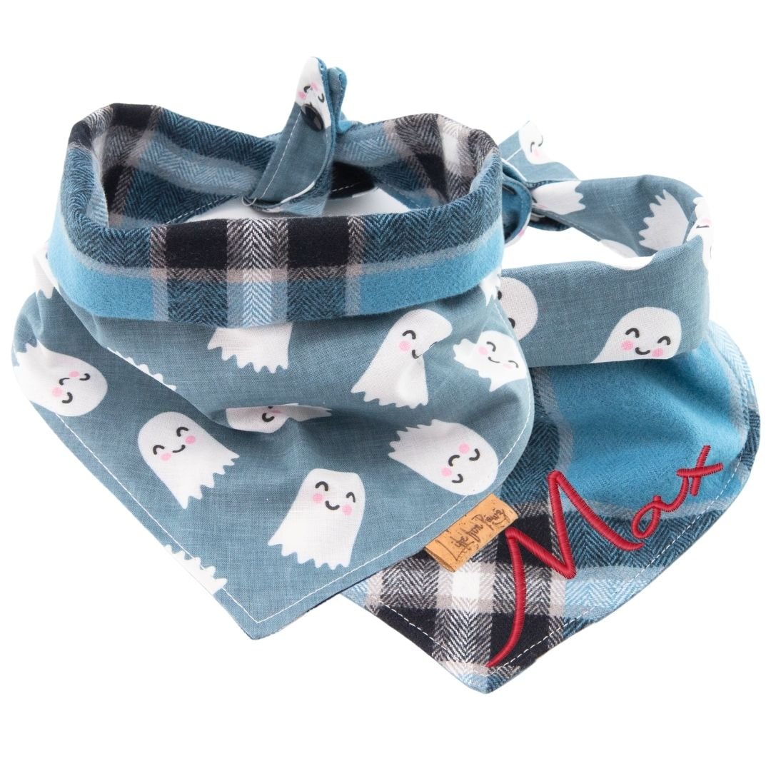 Tie and Snap Halloween Spooky Ghost by Life for Pawz – Handmade for pets