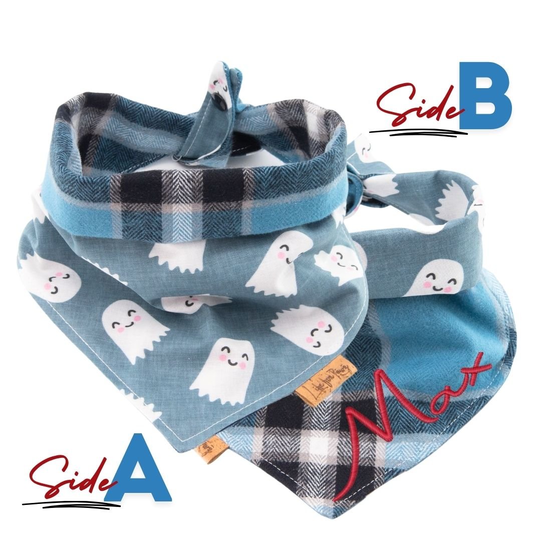 Tie and Snap Halloween Spooky Ghost by Life for Pawz – Handmade for pets