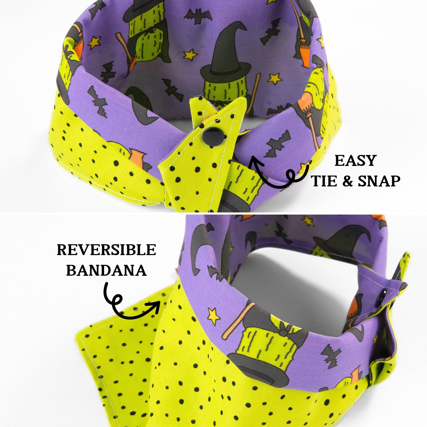 Tie and Snap Halloween Witch Cactus by Life for Pawz – Handmade for pets