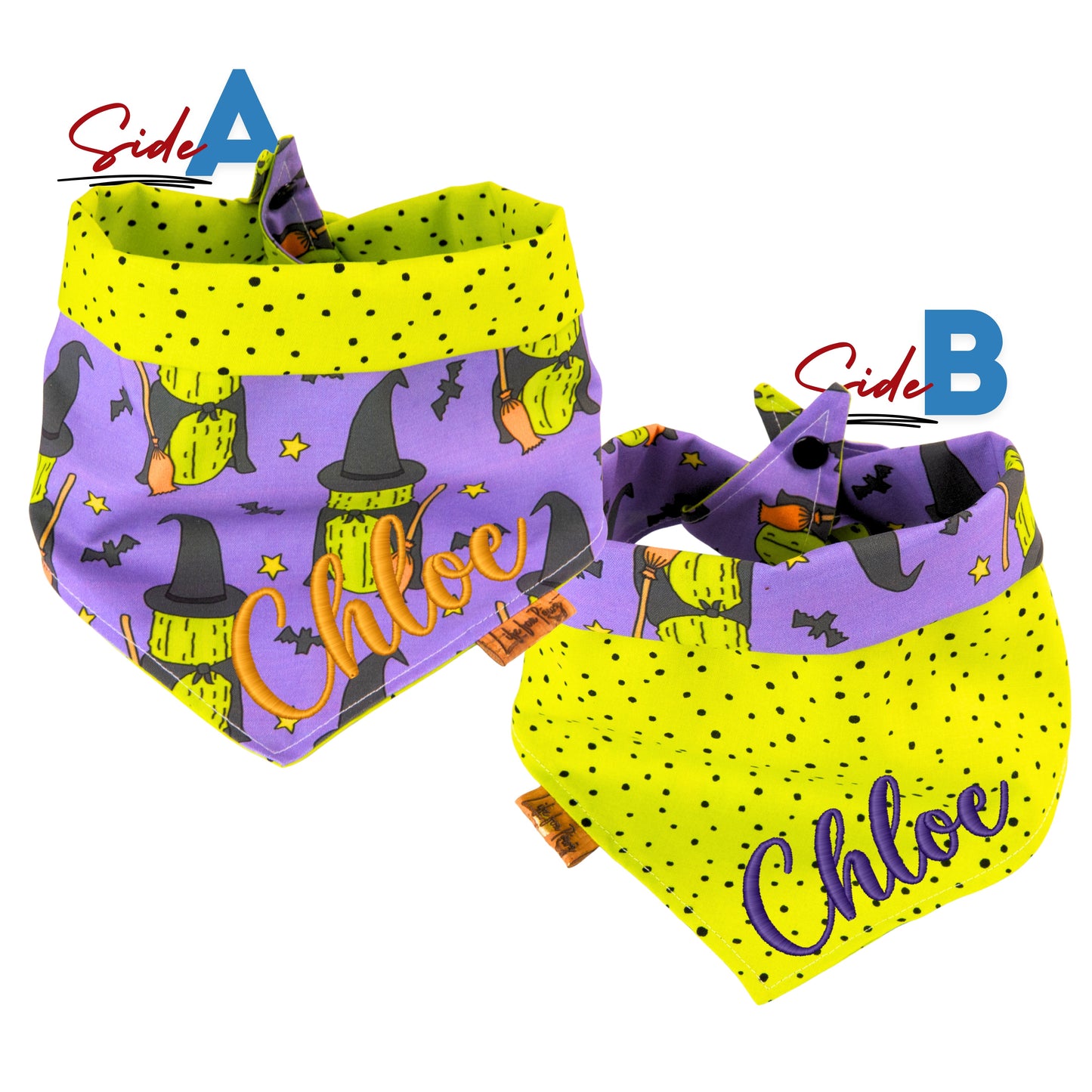 Tie and Snap Halloween Witch Cactus by Life for Pawz – Handmade for pets