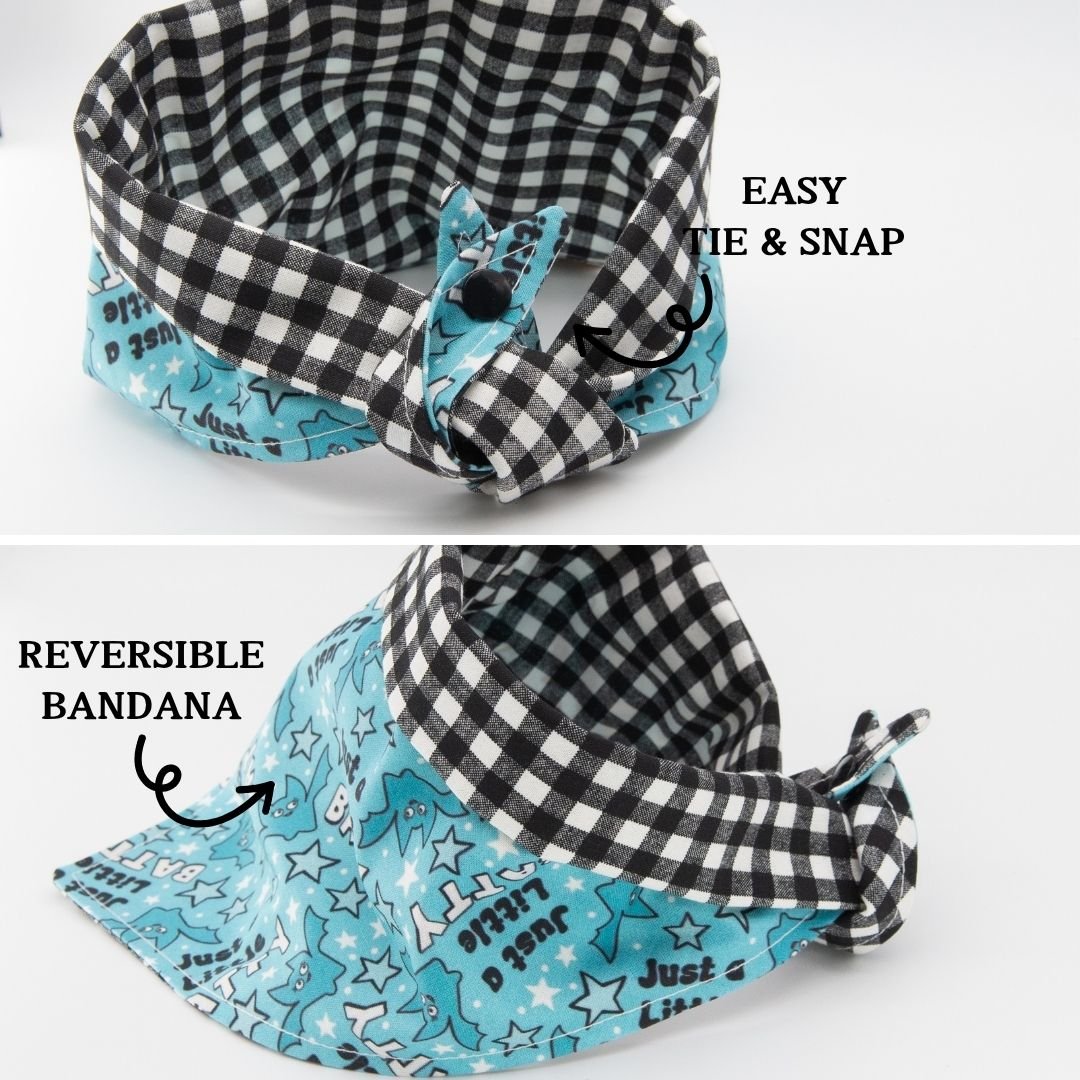 Tie and Snap Just a Little Batty by Life for Pawz – Handmade for pets