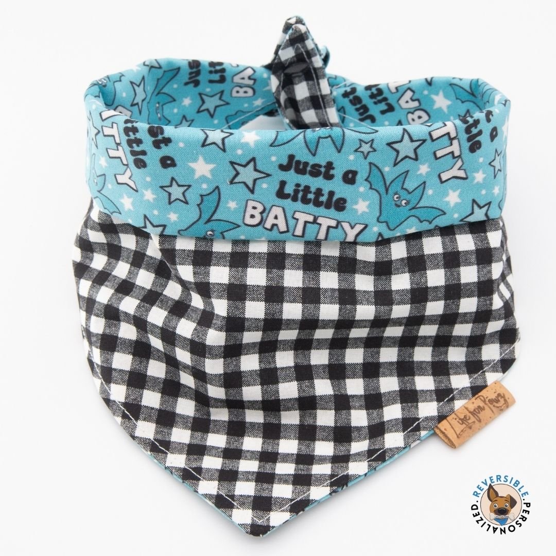 Tie and Snap Just a Little Batty by Life for Pawz – Handmade for pets