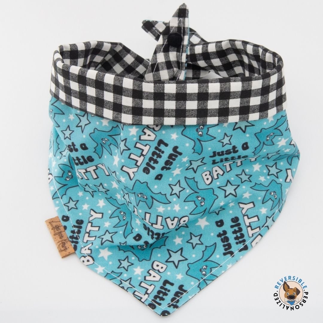 Tie and Snap Just a Little Batty by Life for Pawz – Handmade for pets