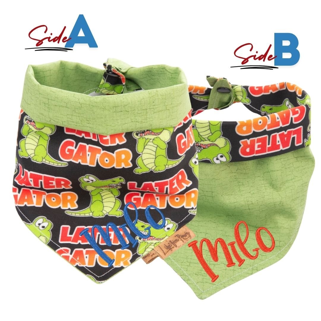 Tie and Snap Later Gator by Life for Pawz – Handmade for pets