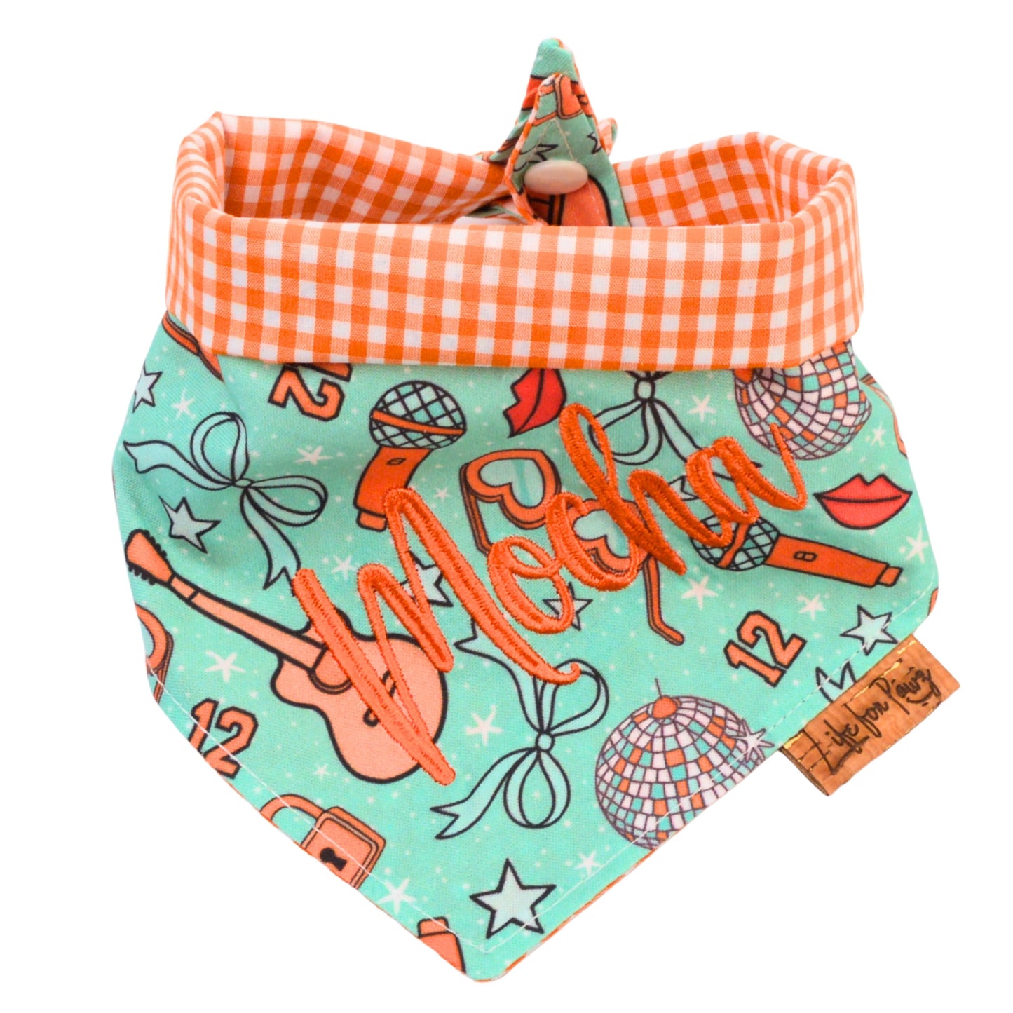Tie and Snap Musical & Plaid Tie & Snap Bandana by Life for Pawz ā Handmade for pets