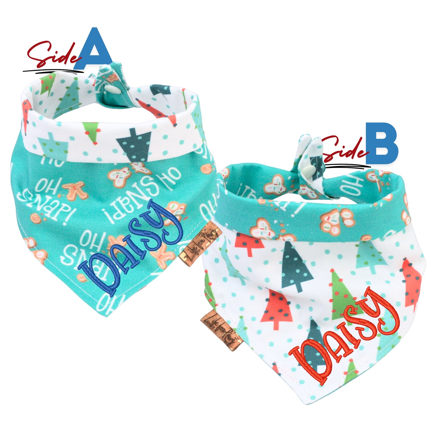 Tie and Snap Oh Snap Dog Bandana by Life for Pawz – Handmade for pets