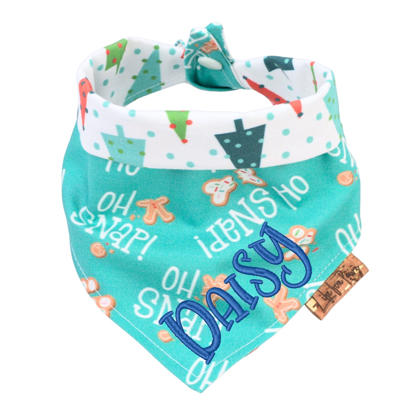 Tie and Snap Oh Snap Dog Bandana by Life for Pawz – Handmade for pets
